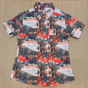 Dixxon Flannel Tequila Sunrise Hawaiian Short Sleeve Shirt Women's Size Medium